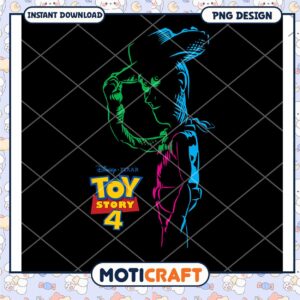 Toy Story 4 Woody Silhouette PNG Design Instant Download