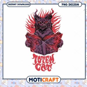 Totem Cat Art PNG Design for Instant Download Decor
