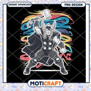 Thor Superhero PNG Design for Instant Download Artwork