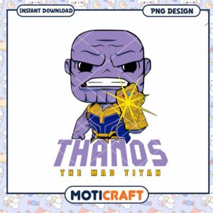 Thanos the Mad Titan PNG Design Instant Download Art