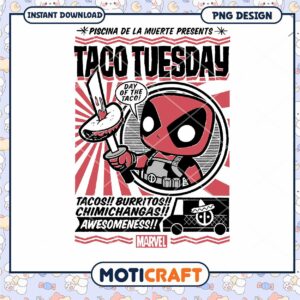 Taco Tuesday PNG Design with Deadpool Fun and Humor