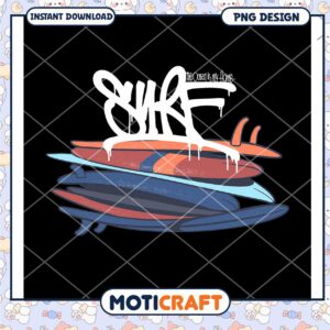 Surf PNG Design with Ocean Theme for Instant Download