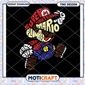 Super Mario Typography Art Instant Download PNG Design