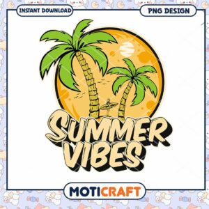 Summer Vibes Tropical PNG Design for Instant Download