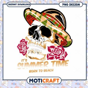 Summer Skull PNG Design for Beach Lovers Instant Download