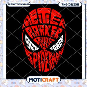 Stylish Spider Man Word Art Design in PNG Format Download