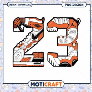Stylish Number 23 PNG Design with Basketball Sneakers