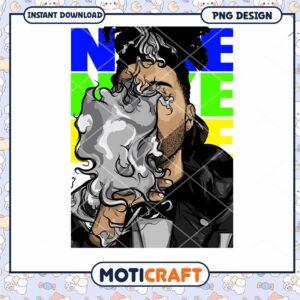 Stylish PNG Artwork of Man with Smoke for Instant Download