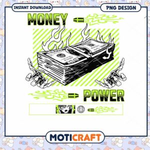 Stylish Money Power PNG Design for Instant Download Art
