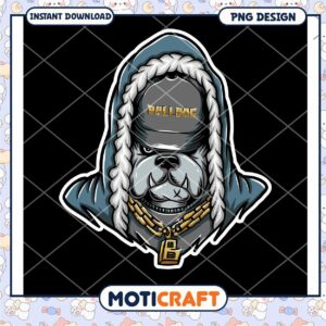 Stylish Bulldog PNG Design for Downloadable Art Print