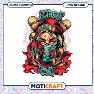 Street Art Obey Skull PNG Design for Instant Download