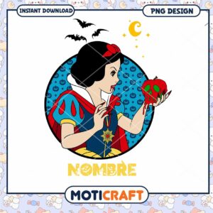 Spooky Snow White Halloween PNG Design Instant Download