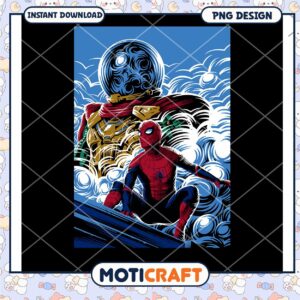 Spider Man and Mysterio Digital Art PNG Instant Download