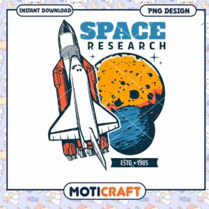 Space Research PNG Design for Instant Download Print Use
