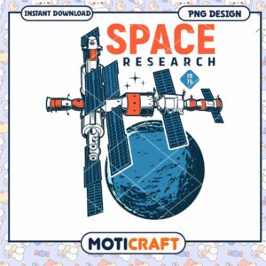 Space Research PNG Design for Instant Download 1975 Art
