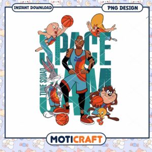 Space Jam Tune Squad Basketball PNG Design Downloadable Art