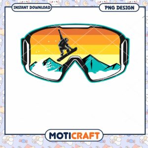 Snowboarder Goggles PNG Design for Instant Download Art