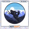 Snowmobile Adventure Mountain Scene PNG Digital Download