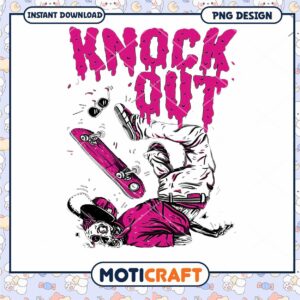 Skateboard Knockout Design PNG Instant Download Graphic