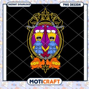 Simpsons Twins Mirror PNG Art Instant Download Design