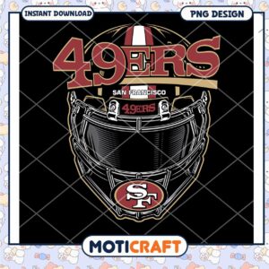 San Francisco 49ers Helmet PNG Design for Instant Download