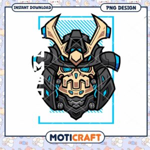Samurai Warrior Helmet PNG Design for Instant Download