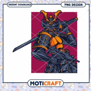 Samurai Warrior PNG Graphic for Instant Download Design