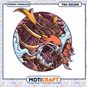 Samurai Tiger PNG Art Instant Download Graphic Design
