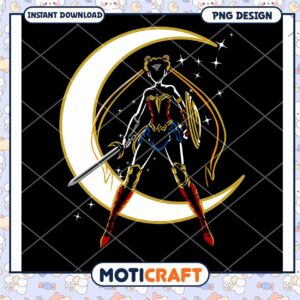 Sailor Wonder Woman PNG Instant Download Graphic Design