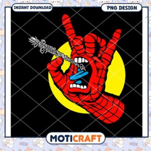 Rock Hand Pink Spider PNG Graphic Design Downloadable Art