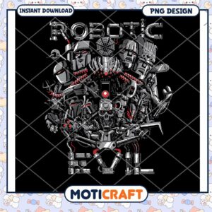 Robotic Heroes PNG Design for Instant Download Use