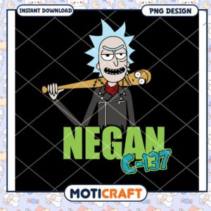 Rick C137 Negan Character PNG Design Instant Download Art