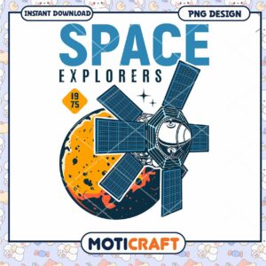 Retro Space Explorers PNG Design for Instant Download