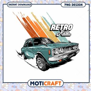 Retro Ride Car PNG Design Instant Download for Creatives