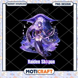 Raiden Shogun PNG Design Download Genshin Impact Art