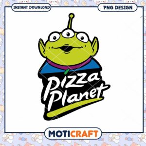 Pizza Planet Alien Character PNG Instant Download Design