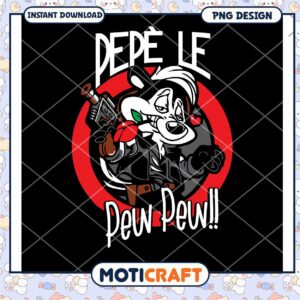 Pepe Le Pew Cartoon Design Instant Download PNG File