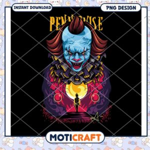 Pennywise Horror PNG Design for Instant Download Art