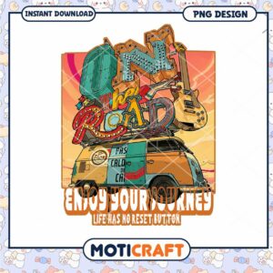 On the Road Design Enjoy Your Journey PNG Downloadable Art