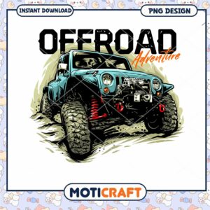 Offroad Adventure Jeep PNG Design Instant Download File