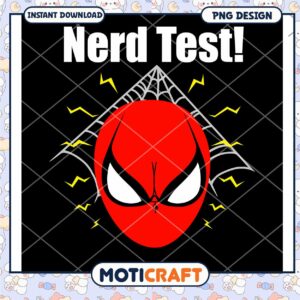 Nerd Test Spider Design Instant Download PNG Graphic