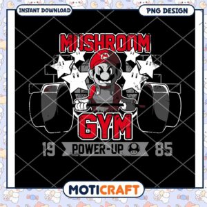 Mushroom Gym Power Up Design Instant Download PNG Image
