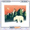 Mountain Landscape with Bear PNG Design Instant Download
