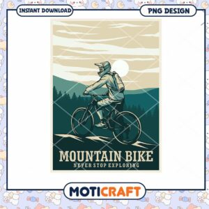 Mountain Bike Adventure PNG Design for Instant Download