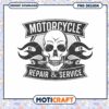 Motorcycle Skull Repair and Service PNG Instant Download