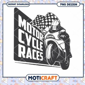 Motorcycle Races Graphic Design Instant Download PNG File