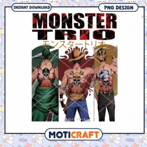 Monster Trio Anime Art PNG Downloadable Design for Fans