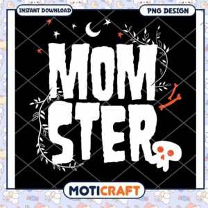 Momster Halloween PNG Design Instant Download Art Print