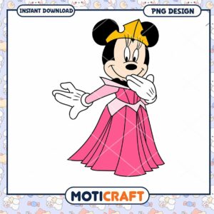 Minnie Mouse Princess PNG Design Instant Download Art