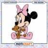 Minnie Mouse PNG Design Cuddling Teddy Bear for Kids
